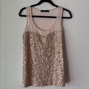 The Limited Pink and Gold Sequin Tank Top  EUC